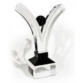 Optic Crystal Award w/ Black Crystal Accent (8 1/2"x13"x4")